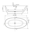 White Free Standing Acrylic Bathtub 67" x 33.5" x 23"