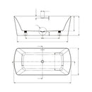 White Free Standing Acrylic Bathtub 71" x 33.5" x 23"