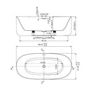 White Free Standing Acrylic Bathtub 67" x 31.5" x 23"