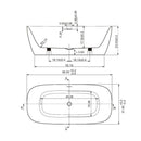 White Free Standing Acrylic Bathtub 67" x 31.5" x 23"