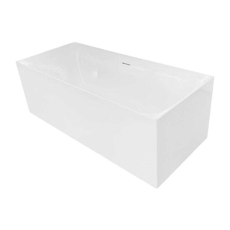 White Free Standing Acrylic Bathtub 59" x 29.5" x 23"