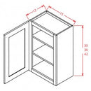Casselberry Saddle 15"W X 36"H Wall Glass Door Cabinet with Finished Interior