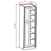 Shaker Cinder 24"W X 84"H Wall Pantry