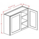 Shaker White 30"W X 30"H Wall Glass Door Cabinet With Finished Interior