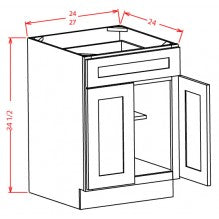 Rustic Shaker Slab 30" Base Cabinet