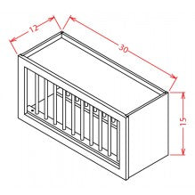 Marine Blue Shaker 30"W X 15"H Wall Plate Rack Cabinet