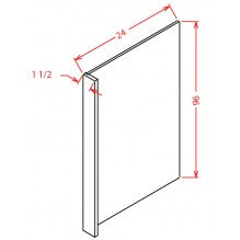 Coastal White Shaker 24"W X 96"H Refrigerator End Panel w/ 1.5" Filler Strip