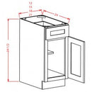 Torrance Dove 12" Base Cabinet - Country Kitchens Online