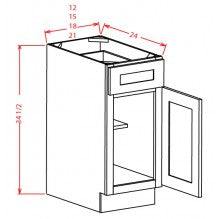 Torrance Dove 12" Base Cabinet - Country Kitchens Online