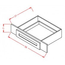 Torrance Dove 36"W X 7"H X 21"D Knee Drawer - Country Kitchens Online