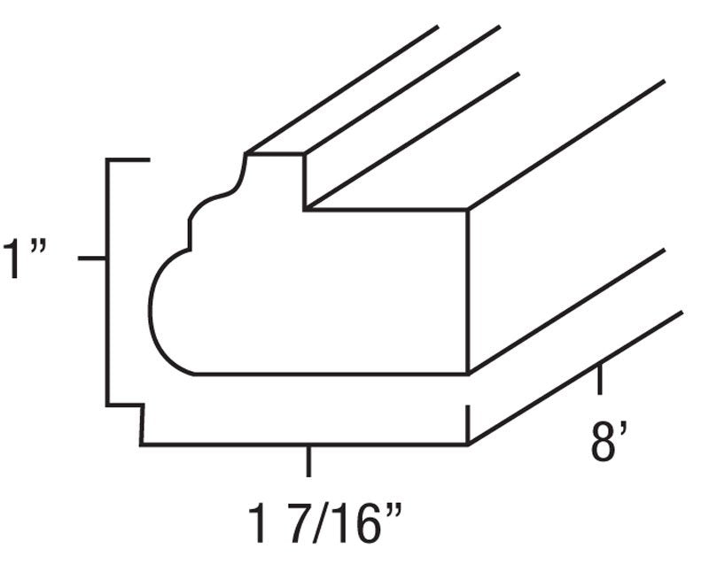 True Black Shaker 96" Traditional Light Molding