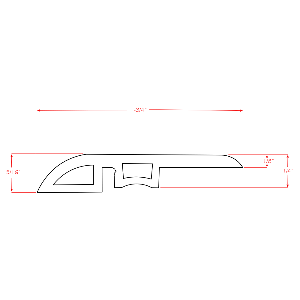 Lenox Truffle SPC Flooring Reducer 96"W X 1/3"H X 13/4"D