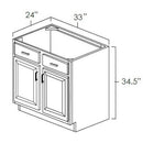 Aspen White 33" Sink Base