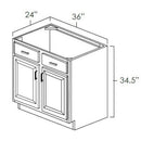 Shaker White 36" Sink Base