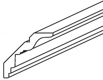 Hudson Misty Slate 8' Crown Molding 3-1/4" x 96"