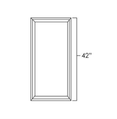 Midnight Black Shaker 42" Single Plain Glass Door