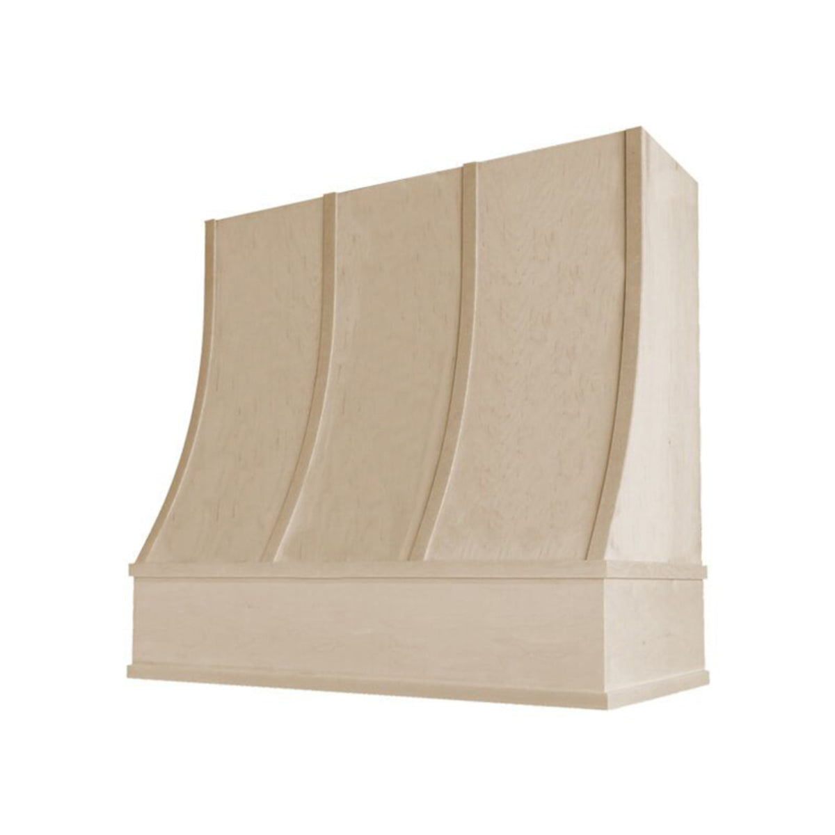36" Wood Range Hood - Charlotte Sloped Strapped Moulding Wood Vent Cover