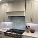 42" Wood Range Hood - Charlotte Sloped Strapped Moulding Wood Vent Cover