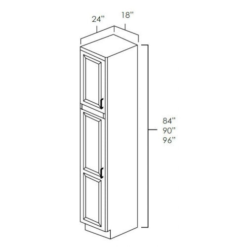 White Shaker 18" x 84" Utility Cabinet - Country Kitchens Online