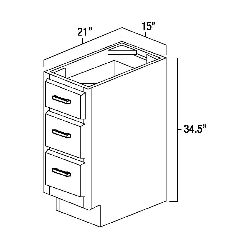 Aspen White 15" Vanity Drawer Base