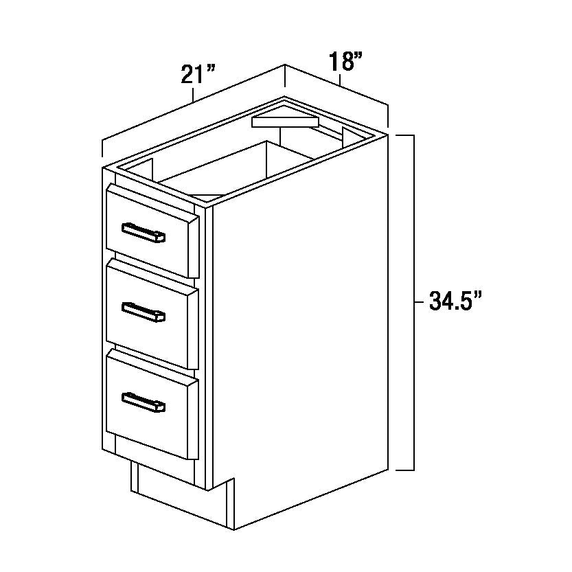 Aspen White 18" Vanity Drawer Base