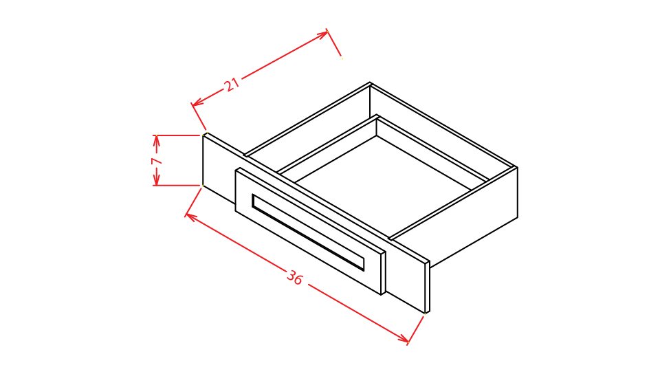 Knotty Hickory Shaker 36" Under Cabinet Drawer