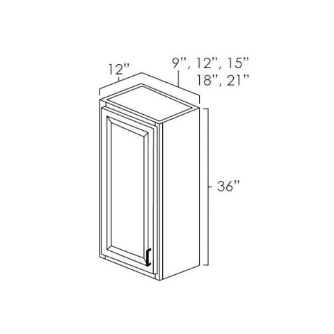 White Shaker 9" x 36" Wall Cabinet