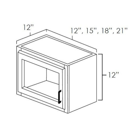 Aspen White 12" x 12" Wall Cabinet w/ a Plain Glass Door