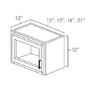 Glazed Mocha 12" x 12" Wall Cabinet w/ a Plain Glass Door