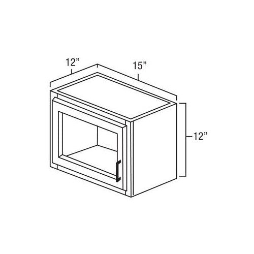 Platinum Shaker 15" x 12" Wall Cabinet w/ a Plain Glass Door