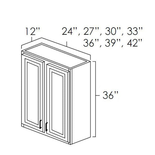 Platinum Shaker 24" x 36" Wall Cabinet