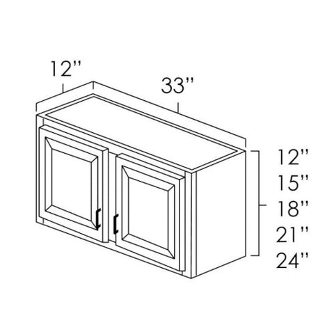 Platinum Shaker 33" x 15" Wall Cabinet