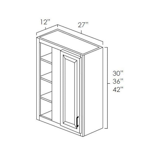 Platinum Shaker 27" x 36" Blind Corner Wall Cabinet