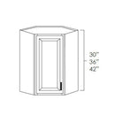 Sage Green Shaker 24" x 36" Diagonal Corner Wall Cabinet