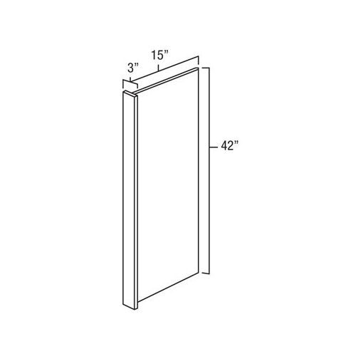 Platinum Shaker 15" x 42" Wall End Panel