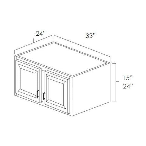 Platinum Shaker 33" x 24" x 24" Refrigerator Wall Cabinet
