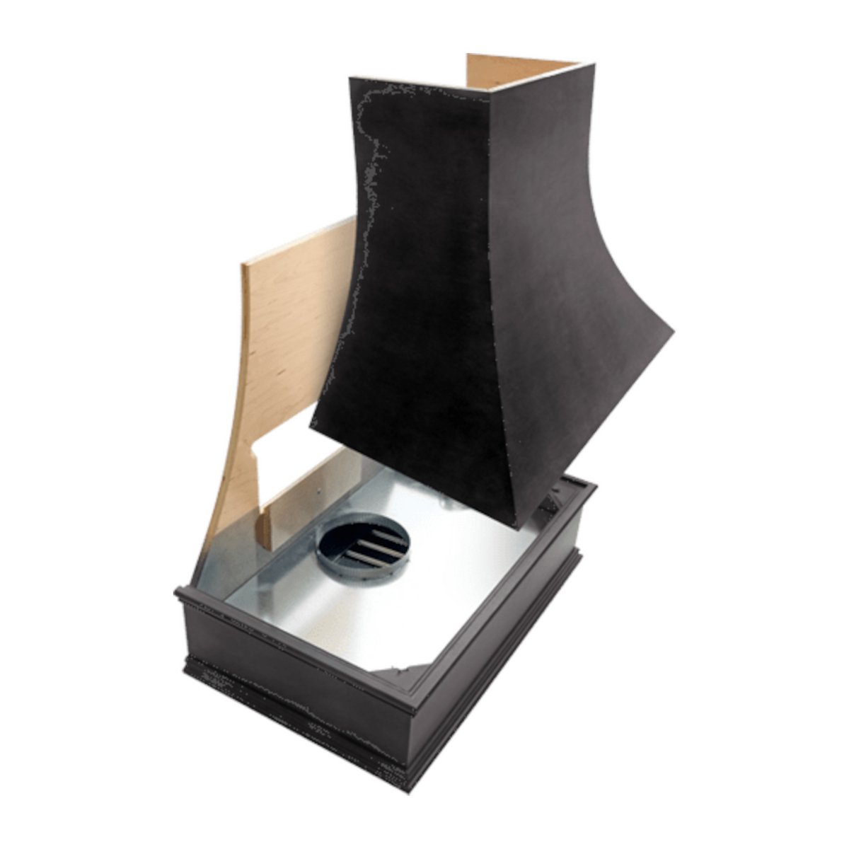 30" Wood Range Hood - Raleigh Tapered Classic Moulding Smooth Wood Vent Cover