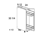 Palermo Gloss White 06" W Full Height Single Door Base w/Pull Out