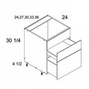 Torino Dark Wood 27" W Range Top Two Drawer Base w/False Front