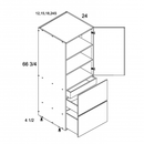 Torino White Pine 15" W X 71 1/4" H Tall With Two Drawer/One Inner Drawer