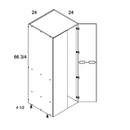 Riviera Oyster Shell 24" W X 71 1/4" H Tall Open Utility Four Door