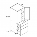 Torino Dark Wood 30" W X 71 1/4" H Tall With Three Drawer Two Door