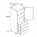 Riviera Oyster Shell 24" W X 71 1/4" H Tall With Four Drawer Single Door