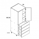 Torino White Pine 24" W X 71 1/4" H Tall With Four Drawer Two Door
