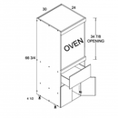 Torino White Pine 30" W X 71 1/4" H Tall One Oven With One Drawer Two Door