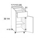 Torino White Pine 12" One Drawer One Door Vanity Base