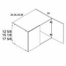 Torino Dark Wood 30"W x 17 3/4"H x 24"D Two Door Wall