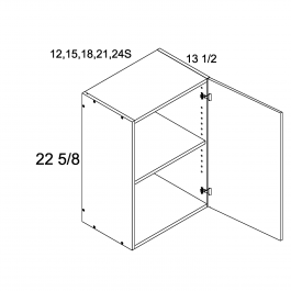 Torino White Pine 21"W x 22 5/8"H x 13.5"D One Door Wall