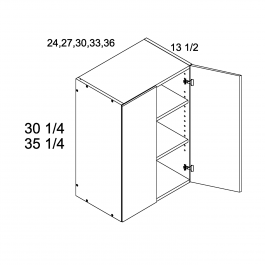 Palermo Gloss White 33"W x 35 1/4"H x 13.5"D Two Door Wall