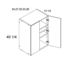 Torino Grey Wood 24"W x 40 1/4"H x 13.5"D Two Door Wall